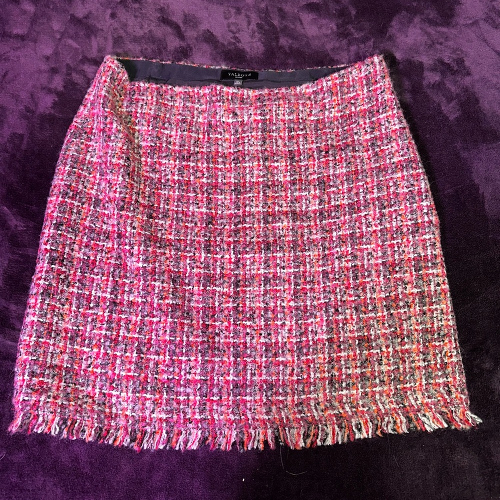 Talbots Pink and White Tweed Mini Skirt